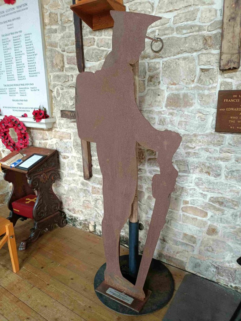 A silhouette  of a Soldier, part of the War Memorials