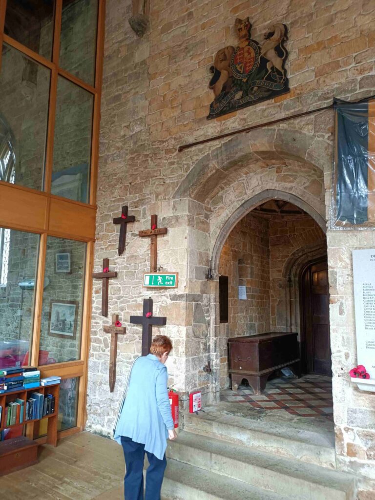 The North Door, and the Royal Coat of Arms above it