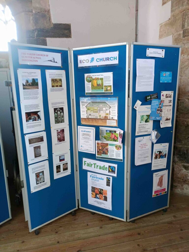 Modern live - the notice board showing what a life filled church it is
