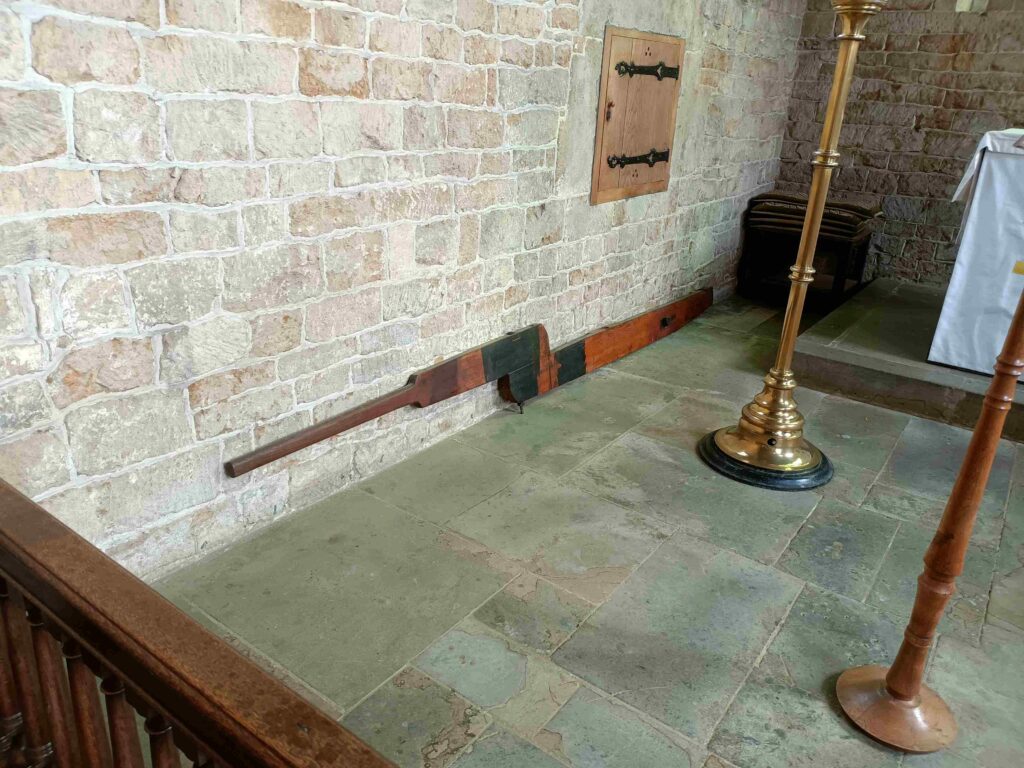 This had us guessing ... its the handle that was used to pump the bellows for the organ before it was electrified. 
