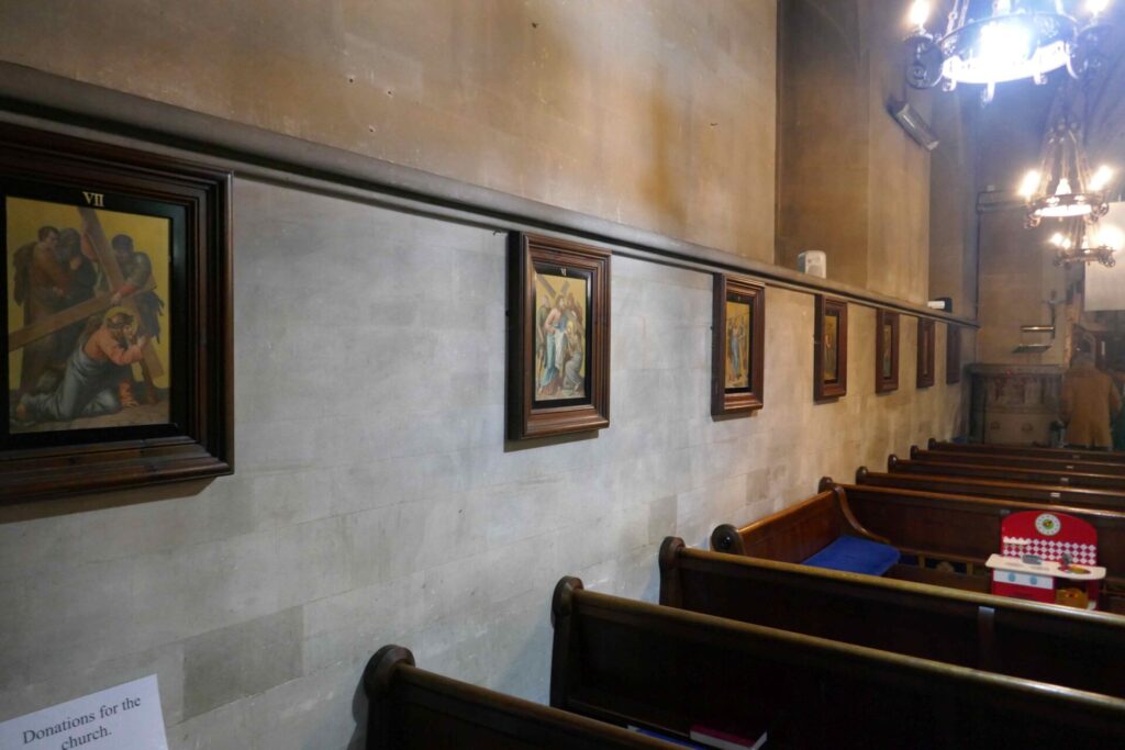 The stations of the cross on the North Wall