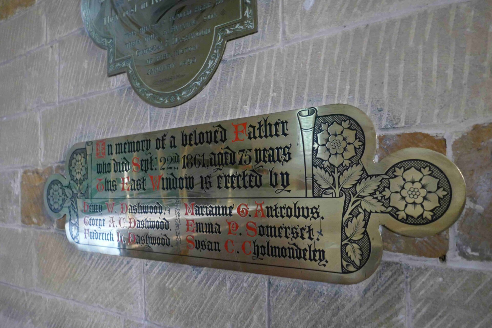 Another commemorative brass to the Dashwood.