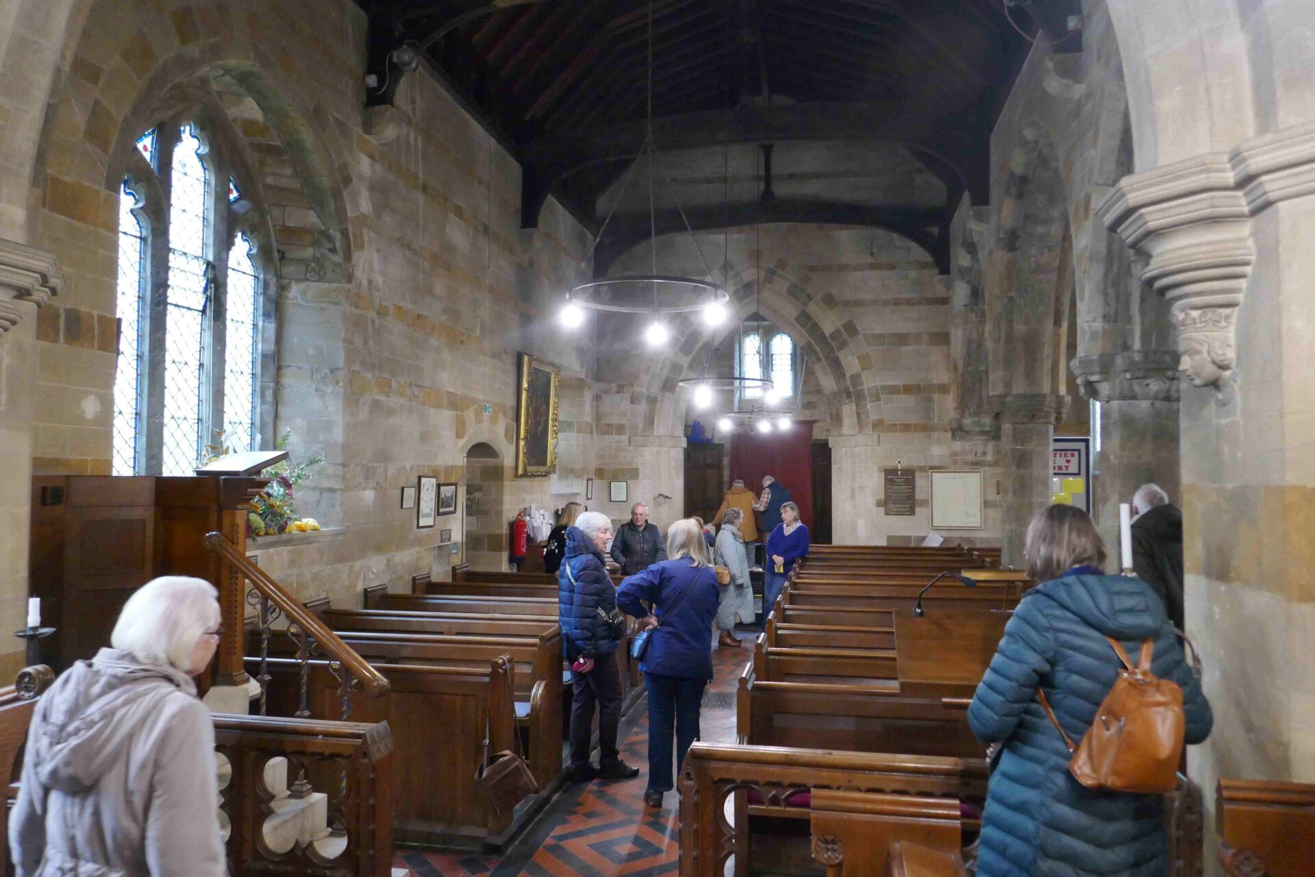 The group exploring the Church