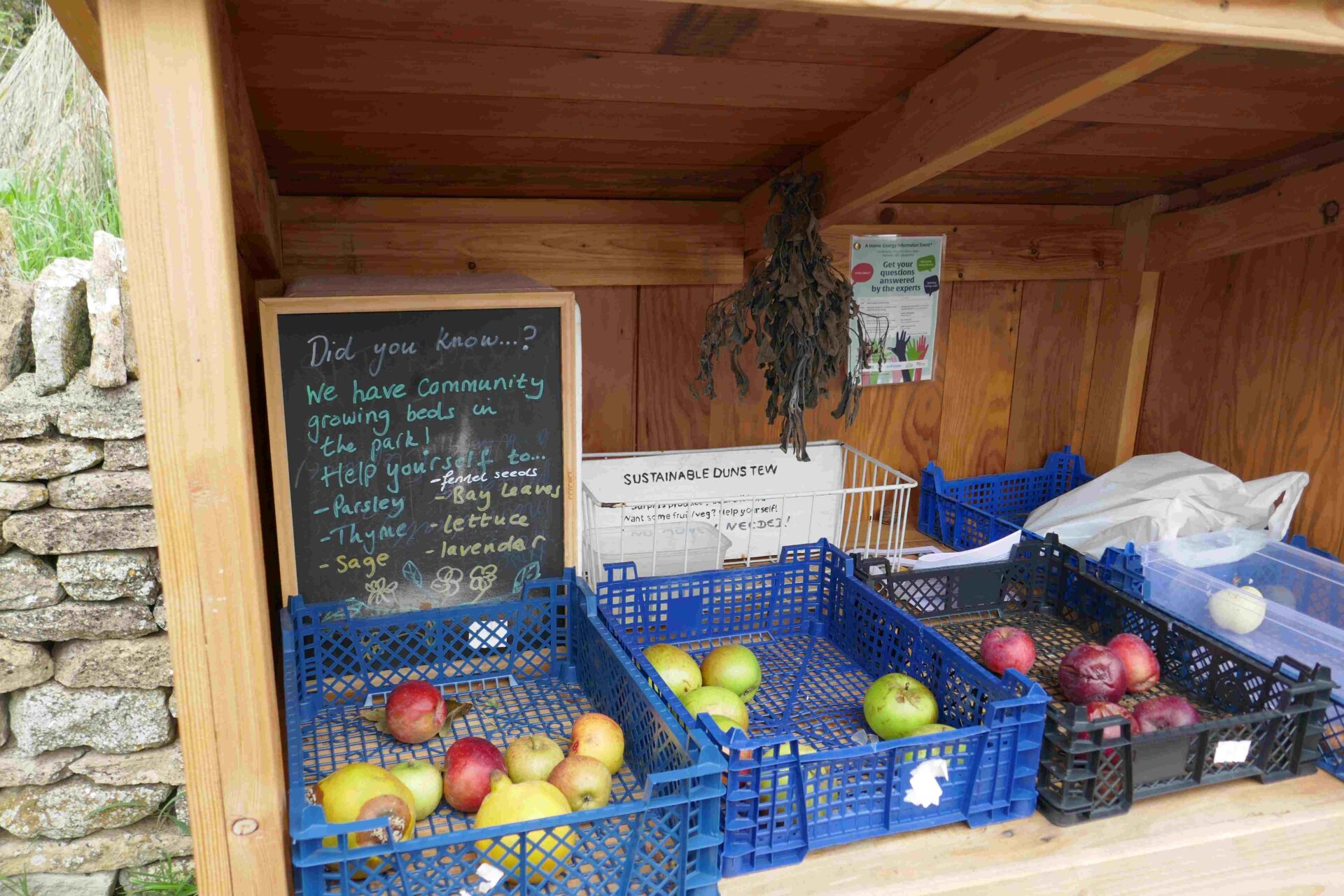 The Sustainable Duns Tew food stall, a great eco initiative