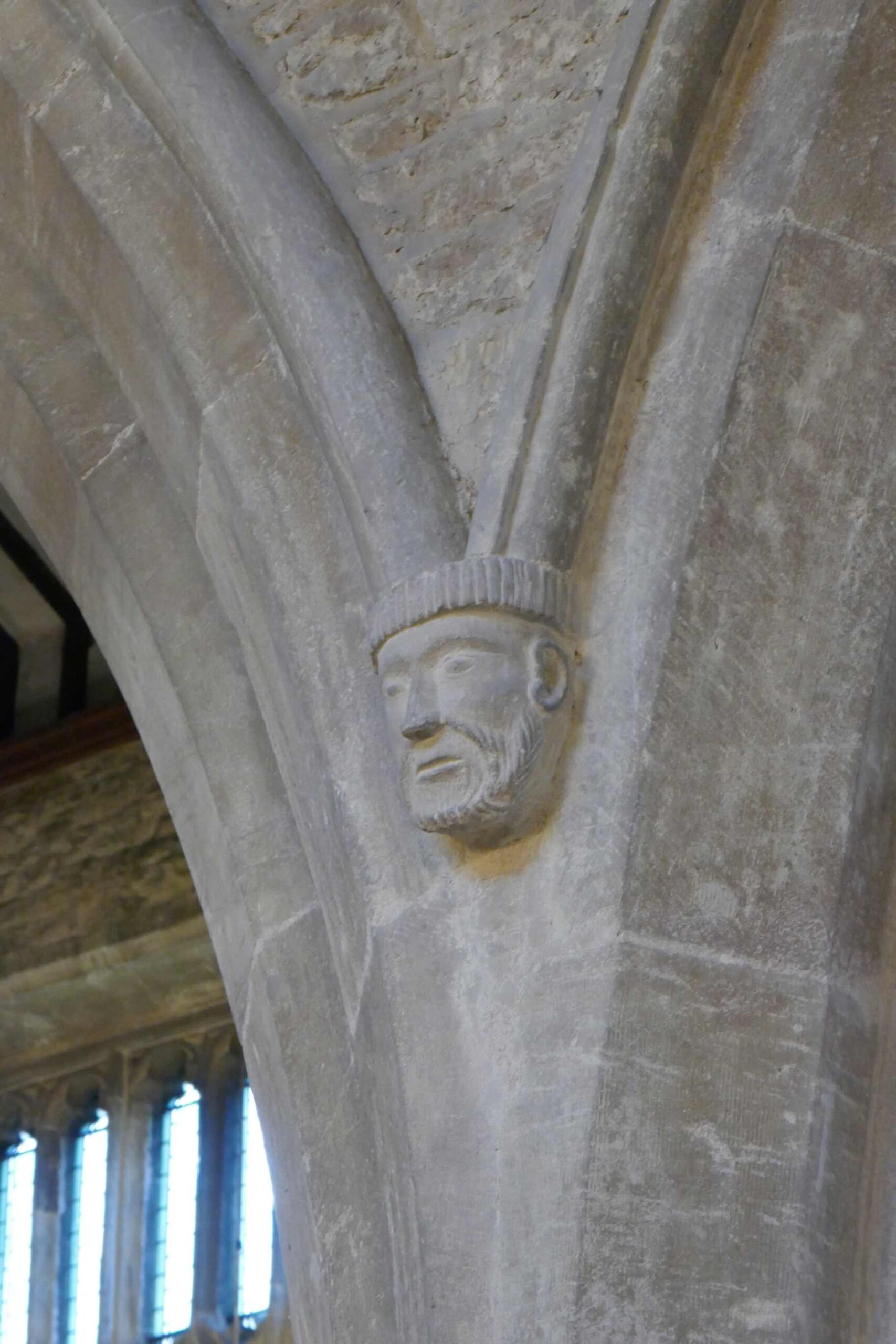 One of many ornate bosses in the church