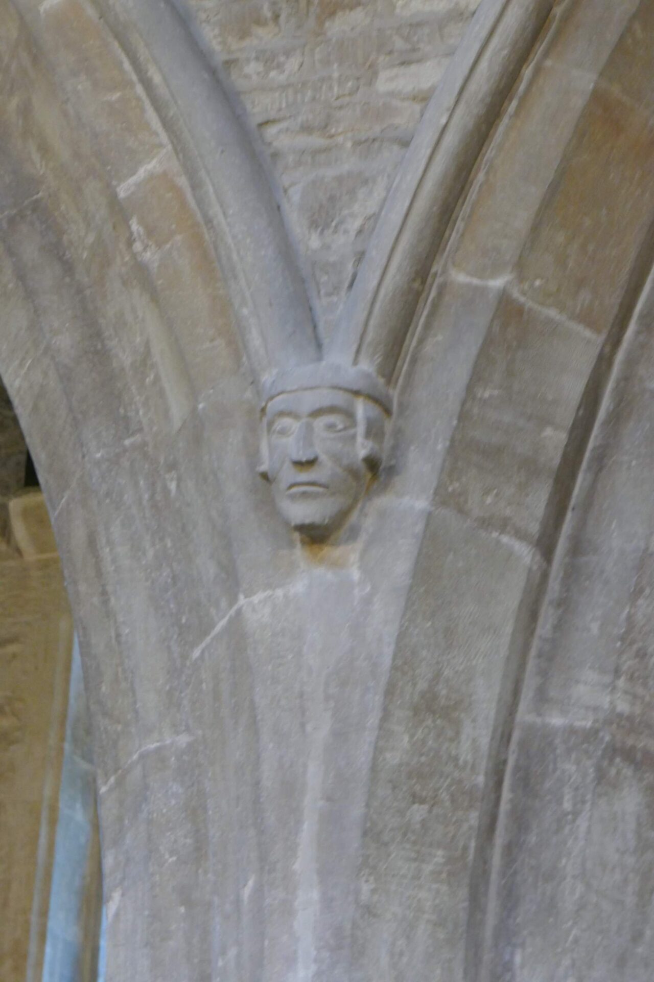 One of many ornate bosses in the church
