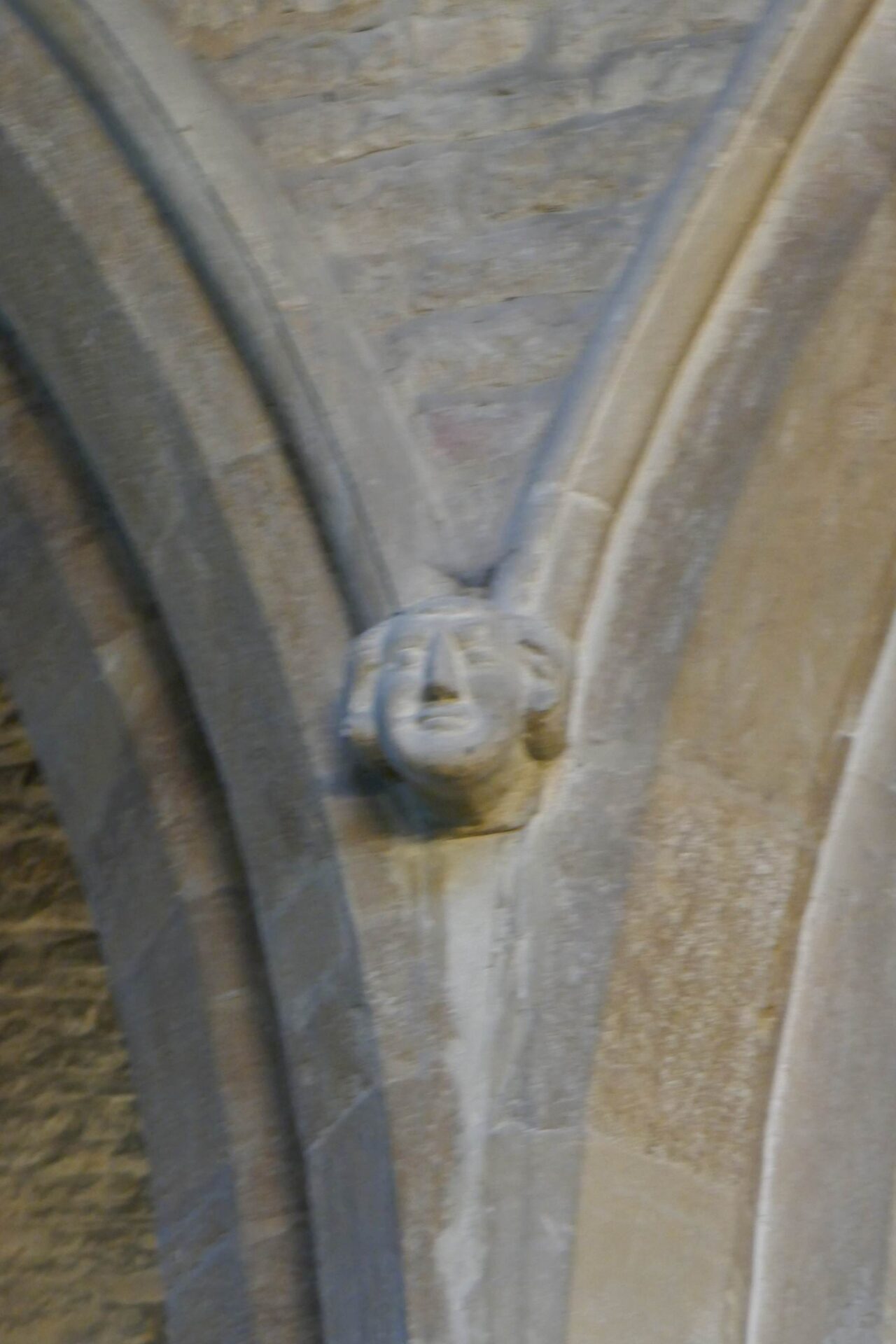 One of many ornate bosses in the church